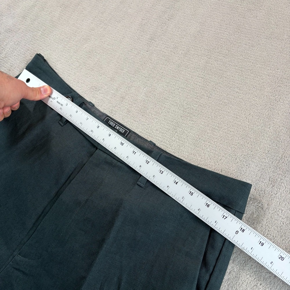 Todd Snyder Straight Fit 100% Linen Tab Trousers in Poseidon Men 34x32 NWT - Picture 6 of 11